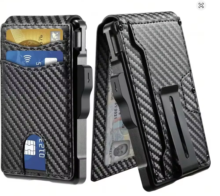 Wallet for Men, Mens Minimalist Wallet 9-13 Cards, Slim Compact Wallet with Money Clip & ID Window, RFID Blocking Smart Pop Up C
