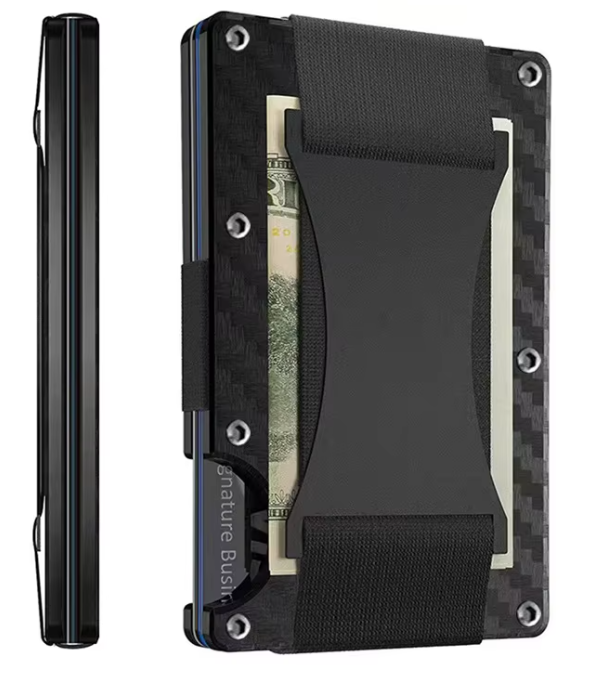 Forged Carbon Fiber Mini Slim Wallet case organizer for Men Cartera Tarjetero Hombre Cashback Credit Card Holder Luxury gift

