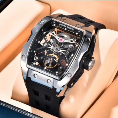 7. LONGLUX retro skeleton carved mechanical leather